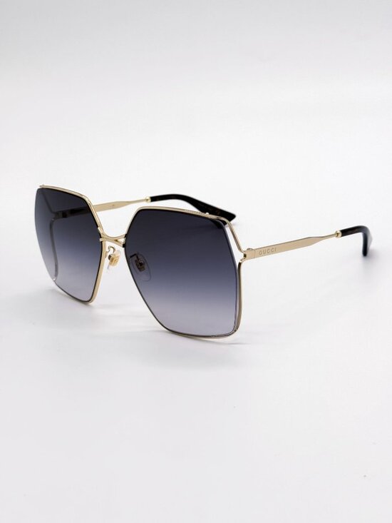 NEW GUCCI SUNGLASSES GG0817S 001 GOLD/GRAY SQUARE WOMEN GUCCI EYEWEAR